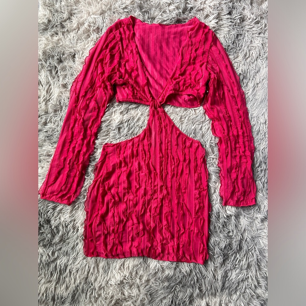 Vibrant Pink Cut-Out Dress